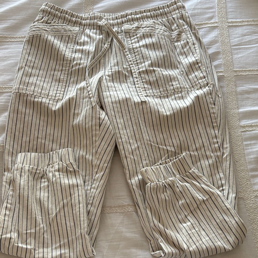 Striped white and blue Pants